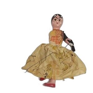 Vintage 1950s Marionette Doll String Puppet Hand Painted Mid Century Restoration